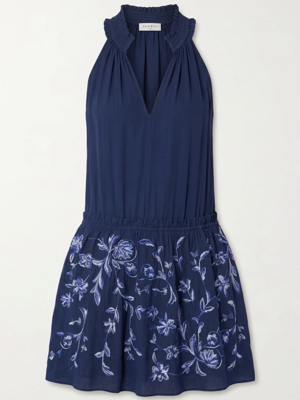 Ramy Brook blue embroidered mini dress - size XS